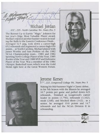 Lot #1352 Basketball: Jordan, Thomas, and Malone join Magic for his charity event - Image 1