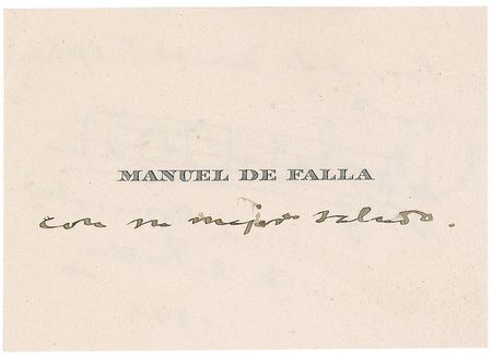 Lot #750 Manuel de Falla: A quote from his 1926 Harpsicord concerto - Image 2