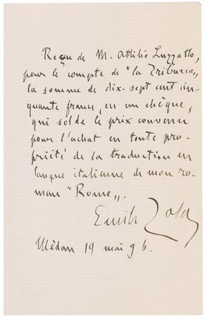 Lot #688 Emile Zola: Zola writes to his Italian publisher and ally in the Dreyfus Affair - Image 3