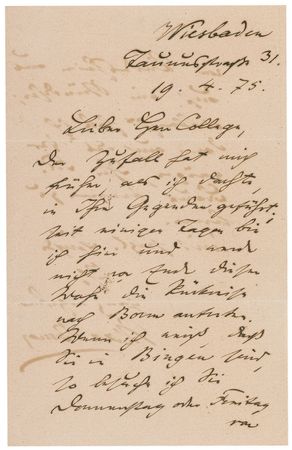 Lot #747 Max Bruch Handwritten Letter Signed - Image 1