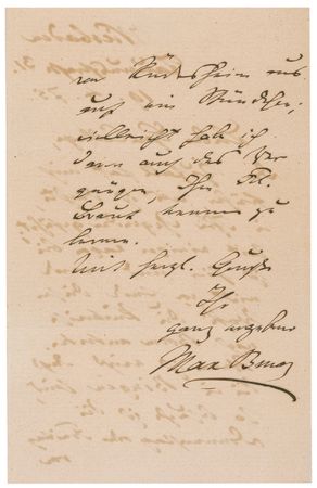 Lot #747 Max Bruch Handwritten Letter Signed - Image 2
