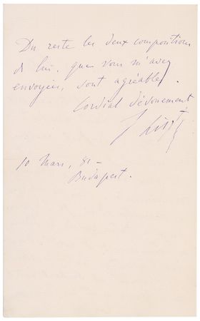 Lot #758 Franz Liszt: The illustrious Liszt writes of virtuoso violinist Marcello Rossi - Image 2
