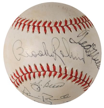 Lot #1343 Baseball Hall of Famers Baseball - Image 2
