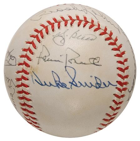 Lot #1343 Baseball Hall of Famers Baseball - Image 5