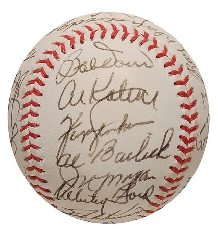 Lot #1344 Baseball Hall of Famers Baseball - Image 1