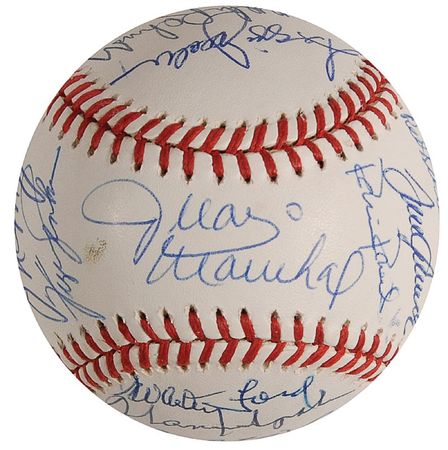 Lot #1345 Baseball Hall of Famers Baseball - Image 4