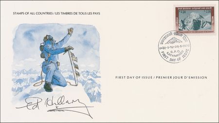 Lot #235 Edmund Hillary First Day Cover and Signed Photograph - Image 2