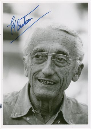 Lot #174 Jacques Cousteau Signed Photograph and Signature - Image 1