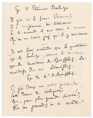 Lot #597 Anatole France: ?Here lies in profound peace this dame of pleasure, who, to be more sure, made her Paradise on the earth? - Image 2