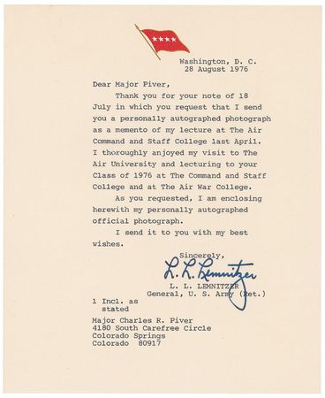 Lot #358 Lyman L. Lemnitzer - Image 2