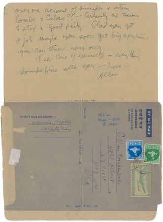Lot #602 Allen Ginsberg: ?I suppose everybody [is] nervous the party?s over on account of suicides & atom bombs & Cubas?? Certainly no reason to stop a good party? - Image 2