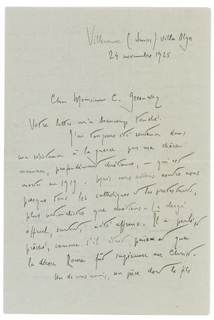 Lot #656 Romain Rolland Handwritten Letter Signed - Image 1