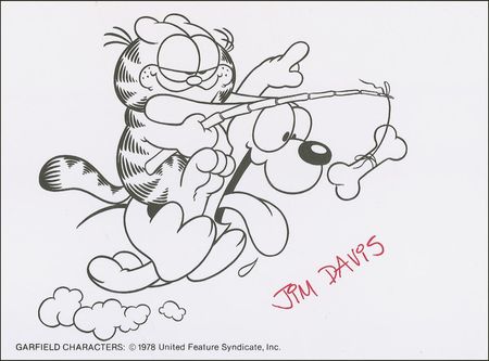 Lot #699 Jim Davis Typed Letter Signed and Printed Sketch - Image 2