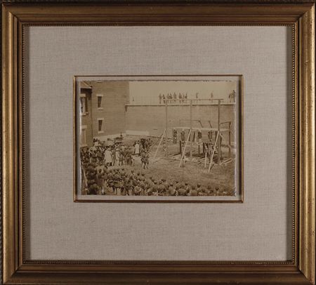 Lot #1592 Lincoln Conspirators Execution: Famed Gardner photograph of the Lincoln conspirators' execution, as 