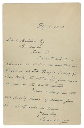 Lot #26 Grover Cleveland Handwritten Letter Signed