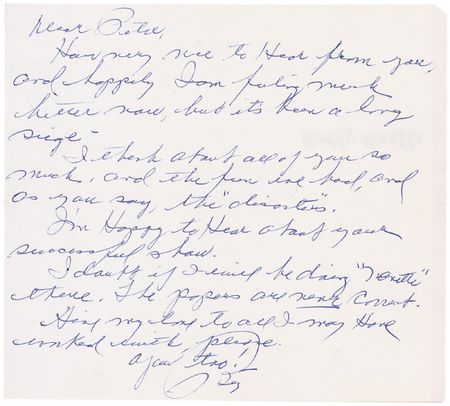 Lot #1125 Betty Grable Handwritten Letter Signed and Cards - Image 1