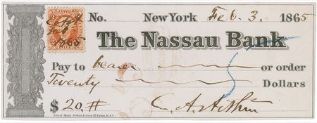 Lot #4 Chester A. Arthur: Shortly before the