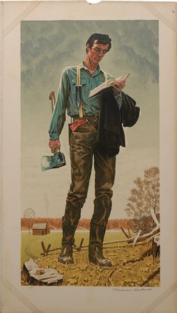 Lot #1616 Norman Rockwell: Very scarce Rockwell Young Lincoln artist proof - Image 1
