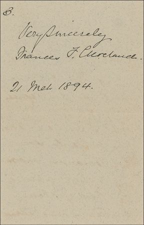 Lot #23 Frances Cleveland Handwritten Letter Signed - Image 3