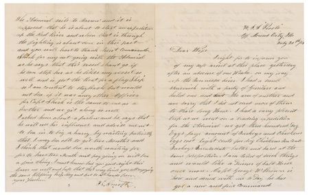 Lot #1919 USS Peosta: ?On my way up the Tennessee River I had a small skirmish with a party of guerillas and killed one and shot the arm off another, and am sorry that I did not send more of them to their long home? - Image 1
