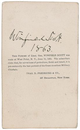 Lot #1851 Winfield Scott: Winfield Scott signed CDV - Image 2
