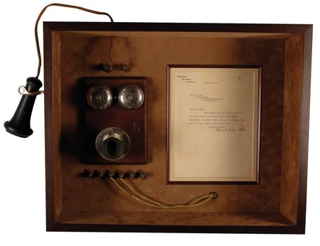 Lot #142 Alexander Graham Bell: Bell?s letter to a trusted lab assistant encased in a specially created antique wall phone presentation - Image 1