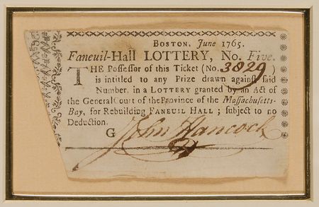Lot #231 John Hancock: Holding his first political office in 1765, Hancock signs a lottery ticket to rebuild historic Faneuil Hall - Image 2