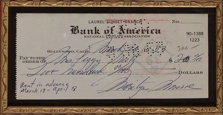 Lot #1208 Marilyn Monroe: Sexy Marilyn ensemble including a rent check, worn silk stocking, and hair from the night of ‘Happy Birthday, Mr. President’ - Image 2