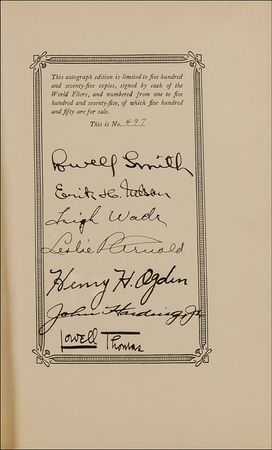 Lot #423 Aviation Pioneers: The First World Flight, signed by six of the first men to circumnavigate the globe in 1924 - Image 1