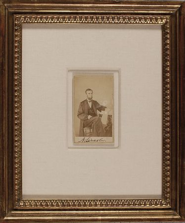 Lot #1580 Abraham Lincoln: Incredible boldly signed 1863 Lincoln CDV by Alexander Gardner, arguably the greatest presidential portrait extant - Image 2