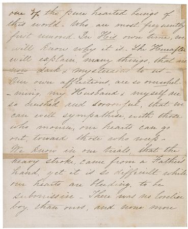 Lot #1583 Mary Todd Lincoln: A heartbreaking letter from the first lady, shattered by the loss of her son Willie - Image 2