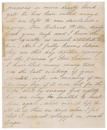 Lot #1583 Mary Todd Lincoln: A heartbreaking letter from the first lady, shattered by the loss of her son Willie - Image 3