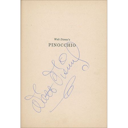 Lot #698 Walt Disney: Disney signs his classic, Pinocchio - Image 1