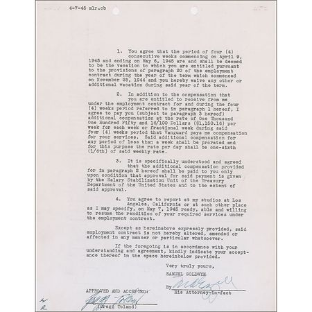 Lot #1379 Gregg Toland Signed Document - Image 2