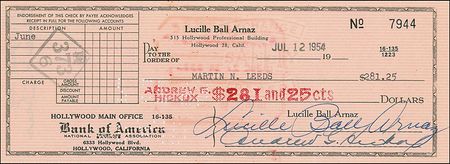 Lot #1081 Lucille Ball and Desi Arnaz Checks - Image 2