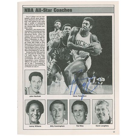 Lot #1528 Michael Jordan and the 1984 US Olympic Team: Exhibition program signed by Jordan and members of the 1984 Olympic team before their NBA careers - Image 4