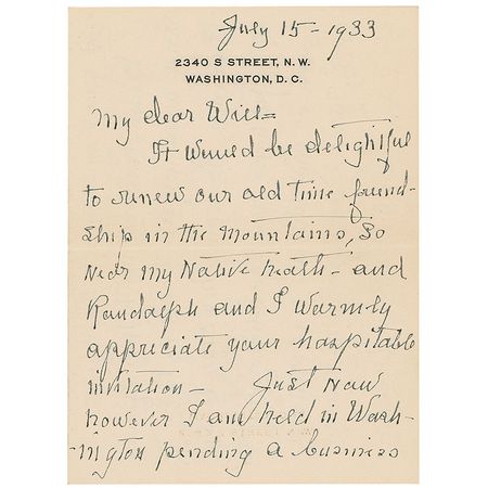 Lot #152 Edith Bolling Wilson - Image 1
