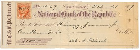 Lot #590 Henry James Check - Image 1