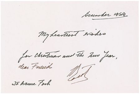 Lot #1448 Jean Borotra Christmas Card - Image 2