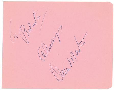 Lot #1325 Rat Pack: All five Rat Pack members sign for a lucky lady - Image 3