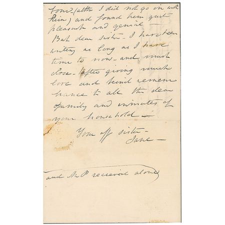 Lot #103 Jane Pierce: The First Lady feigns ignorance after being questioned about the infamous Kansas-Nebraska Act of 1854: ?I see you read about the Nebraska Bill?I do not know much about these great questions and I do not talk about them at all? - Image 3
