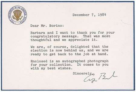 Lot #8 George Bush: “We are, of course, delighted