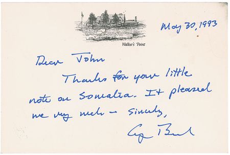 Lot #9 George Bush: “Thanks for your little note