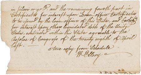 Lot #224 Declaration of Independence: William Ellery Signed Document - Image 2