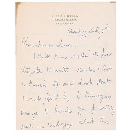 Lot #512 Cecil Beaton: ?You were the one to say just the things which I hoped might be said, & until now have not appear [sic] in print? - Image 1