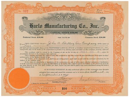 Lot #348 Washington A. Roebling Stock Certificate - Image 1