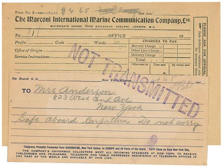 Lot #1662 Titanic: Titanic survivors aboard the