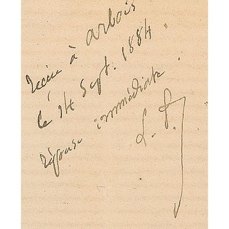 Lot #302 Ferdinand de Lesseps and Louis Pasteur: Lesseps consults Pasteur on a potential rabies case involving his child ?He suffered a small bite on the cheek. A scratch with a small amount of blood? - Image 2