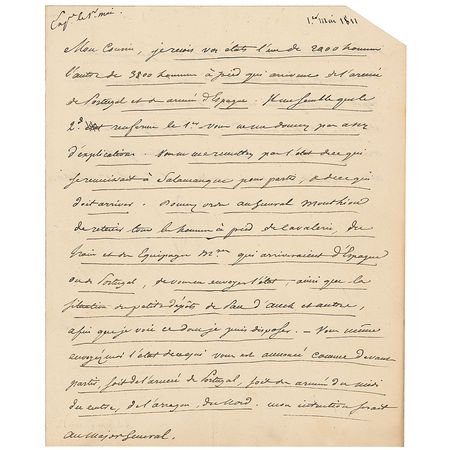 Lot #445 Napoleon: Napoleon seeks to resolve a discrepancy on troop numbers from Spain and Portugal - Image 1