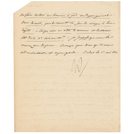Lot #445 Napoleon: Napoleon seeks to resolve a discrepancy on troop numbers from Spain and Portugal - Image 2